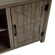 Gray |#| 59 Inch Barn Door TV Stand Fits up to 65" TV's-Gray Wash Oak & Adjustable Shelf