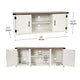 White |#| 59 Inch Barn Door TV Stand Fits up to 65" TV's-White Wash with Adjustable Shelf