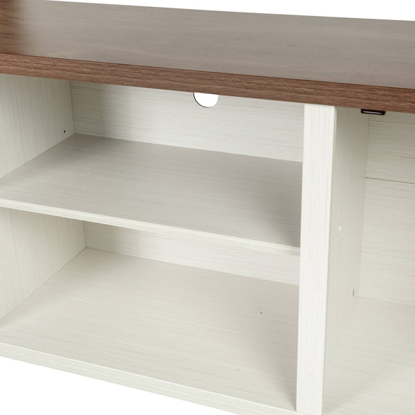 White |#| 59 Inch Barn Door TV Stand Fits up to 65" TV's-White Wash with Adjustable Shelf