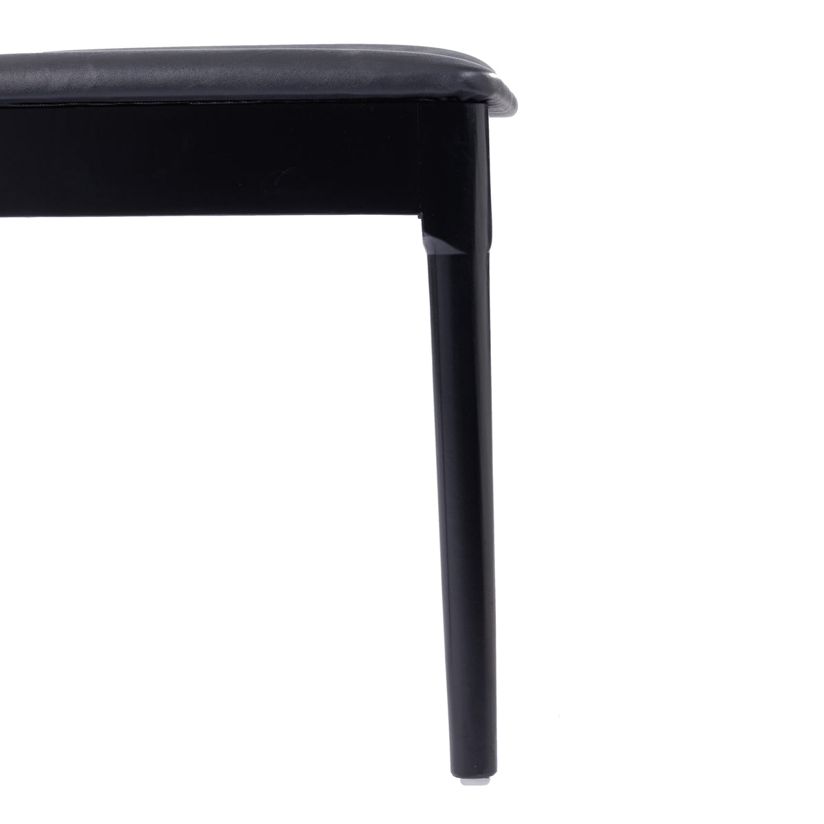 Black Vinyl Seat/Black Wood Frame |#| Commercial Solid Wood Dining Chair with Vinyl Padded Seat - Black/Black