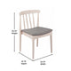 Beige Vinyl Seat/Antique White Wood Frame |#| Commercial Solid Wood Dining Chair with Vinyl Padded Seat - Antique White/Beige