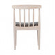 Beige Vinyl Seat/Antique White Wood Frame |#| Commercial Solid Wood Dining Chair with Vinyl Padded Seat - Antique White/Beige