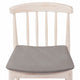 Beige Vinyl Seat/Antique White Wood Frame |#| Commercial Solid Wood Dining Chair with Vinyl Padded Seat - Antique White/Beige