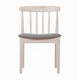 Beige Vinyl Seat/Antique White Wood Frame |#| Commercial Solid Wood Dining Chair with Vinyl Padded Seat - Antique White/Beige