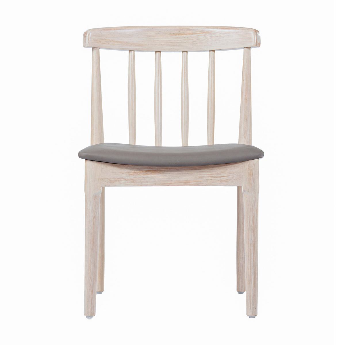 Beige Vinyl Seat/Antique White Wood Frame |#| Commercial Solid Wood Dining Chair with Vinyl Padded Seat - Antique White/Beige