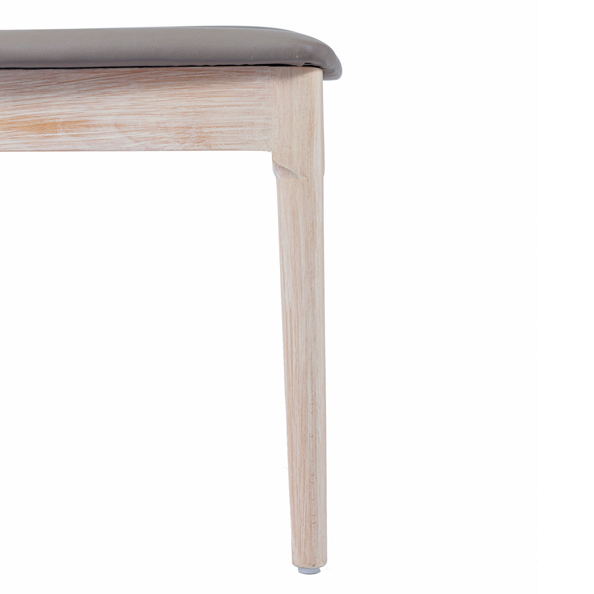Beige Vinyl Seat/Antique White Wood Frame |#| Commercial Solid Wood Dining Chair with Vinyl Padded Seat - Antique White/Beige