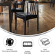 Black Vinyl Seat/Black Wood Frame |#| Commercial Solid Wood Dining Chair with Vinyl Padded Seat - Black/Black