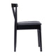 Black Vinyl Seat/Black Wood Frame |#| Commercial Solid Wood Dining Chair with Vinyl Padded Seat - Black/Black