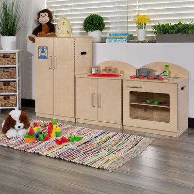 Children's Wooden Kitchen Set - Stove, Sink and Refrigerator for Commercial or Home Use - Safe, Kid Friendly Design - View 2