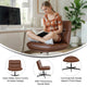 Cognac LeatherSoft/Black Frame |#| Commercial Wide Mid-Back Padded LeatherSoft Swivel Office Chair in Cognac/Black