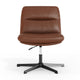 Cognac LeatherSoft/Black Frame |#| Commercial Wide Mid-Back Padded LeatherSoft Swivel Office Chair in Cognac/Black