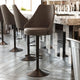 Brown |#| Commercial Brown LeatherSoft Adjustable Height Pedestal Bar Stools - Set of 2