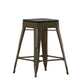 Black Resin Wood Seat/Gun Metal Frame |#| All-Weather GN Commercial Backless Counter Stools-Black Poly Seat-4 PK