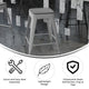 Gray Resin Wood Seat/Silver Frame |#| All-Weather Silver Commercial Backless Counter Stools-Gray Poly Seat-4 PK