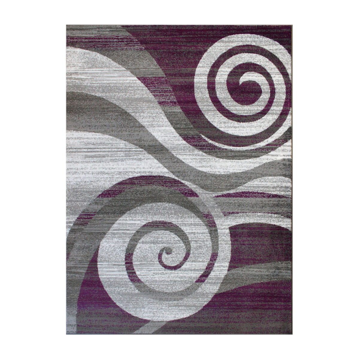 Purple,8' x 10' |#| Modern Swirl Design Olefin Area Rug - Purple, White, & Gray - 8' x 10'
