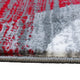 Red,2' x 7' |#| Modern Swirl Design Olefin Area Rug - Red, White, & Gray - 2' x 7'