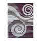 Purple,4' x 5' |#| Modern Swirl Design Olefin Area Rug - Purple, White, & Gray - 4' x 5'