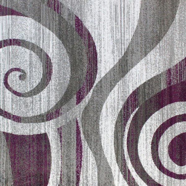 Turquoise,5' x 7' |#| Modern Swirl Design Olefin Area Rug - Turquoise, White, & Gray - 5' x 7'