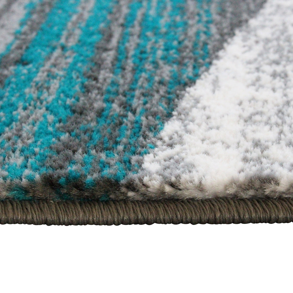 Turquoise,5' x 7' |#| Modern Swirl Design Olefin Area Rug - Turquoise, White, & Gray - 5' x 7'