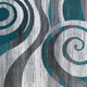 Turquoise,5' x 7' |#| Modern Swirl Design Olefin Area Rug - Turquoise, White, & Gray - 5' x 7'
