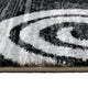 Grey,2' x 7' |#| Modern Swirl Design Olefin Area Rug - Gray, White, & Black - 2' x 7'