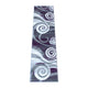Purple,2' x 7' |#| Modern Swirl Design Olefin Area Rug - Purple, White, & Gray - 2' x 7'