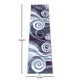 Purple,2' x 7' |#| Modern Swirl Design Olefin Area Rug - Purple, White, & Gray - 2' x 7'