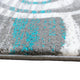 Turquoise,2' x 7' |#| Modern Swirl Design Olefin Area Rug - Turquoise, White, & Gray - 2' x 7'
