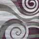 Purple,8' x 10' |#| Modern Swirl Design Olefin Area Rug - Purple, White, & Gray - 8' x 10'