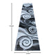 Grey,2' x 11' |#| Modern Swirl Design Olefin Area Rug - Gray, White, & Black - 2' x 11'