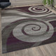 Purple,6' x 9' |#| Modern Swirl Design Olefin Area Rug - Purple, White, & Gray - 6' x 9'