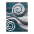 Cirrus Collection Swirl Patterned Olefin Area Rug with Jute Backing for Entryway, Living Room, Bedroom