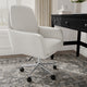 Bedford Gray Fabric/Polished Nickel Frame |#| Fabric Swivel Home Office Chair with Double Cushions - Bedford Gry/Polished Nckl