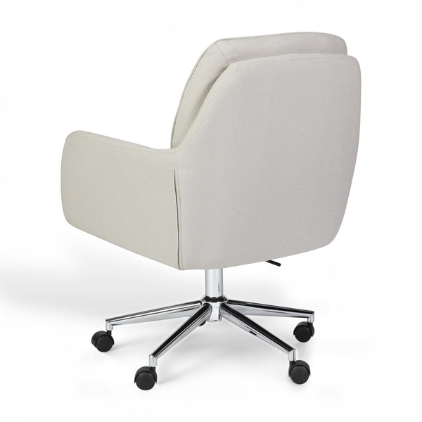 Bedford Gray Fabric/Polished Nickel Frame |#| Fabric Swivel Home Office Chair with Double Cushions - Bedford Gry/Polished Nckl