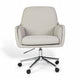 Bedford Gray Fabric/Polished Nickel Frame |#| Fabric Swivel Home Office Chair with Double Cushions - Bedford Gry/Polished Nckl