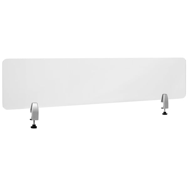55"L x 12"H |#| Clear Acrylic Desk Partition, 12"H x 55"L (Hardware Included)