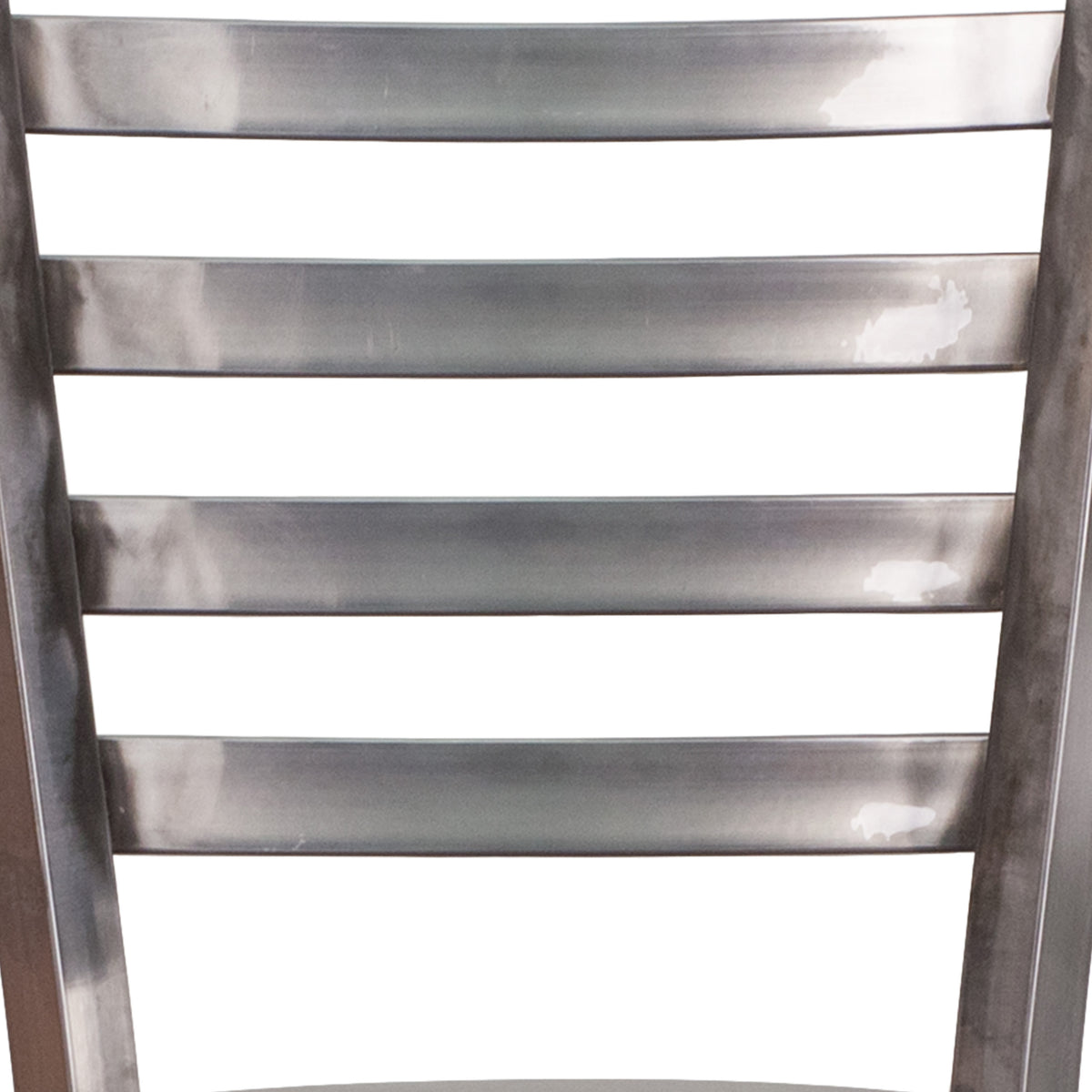 Walnut Wood Seat/Clear Coated Metal Frame |#| Clear Coated Ladder Back Metal Restaurant Barstool - Walnut Wood Seat