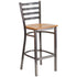 Clear Coated Ladder Back Metal Restaurant Barstool