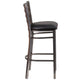 Black Vinyl Seat/Clear Coated Metal Frame |#| Silver Antique Clear Coat Ladder Back Metal Restaurant Barstool-Black Vinyl Seat