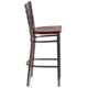 Mahogany Wood Seat/Clear Coated Metal Frame |#| Silver Antique Clear Coat Ladder Back Metal Restaurant Barstool-MAH Wood Seat