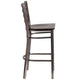 Walnut Wood Seat/Clear Coated Metal Frame |#| Silver Antique Clear Coat Ladder Back Metal Restaurant Barstool-Walnut Wood Seat