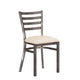 Tan Vinyl Seat/Silver Antique Metal Frame |#| Commercial Silver Ladder Back Restaurant Chair with Tan Vinyl Seat
