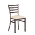 Tan Vinyl Seat/Silver Antique Metal Frame |#| Commercial Silver Ladder Back Restaurant Chair with Tan Vinyl Seat
