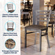 Mocha Vinyl Seat/Silver Antique Metal Frame |#| Commercial Silver Ladder Back Restaurant Chair with Mocha Vinyl Seat