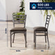 Mocha Vinyl Seat/Silver Antique Metal Frame |#| Commercial Silver Ladder Back Restaurant Chair with Mocha Vinyl Seat
