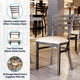 Tan Vinyl Seat/Silver Antique Metal Frame |#| Commercial Silver Ladder Back Restaurant Chair with Tan Vinyl Seat