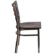 Walnut Wood Seat/Clear Coated Metal Frame |#| Silver Antique Clear Coat Ladder Back Metal Restaurant Chair-Walnut Wood Seat