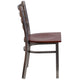 Mahogany Wood Seat/Clear Coated Metal Frame |#| Silver Antique Clear Coat Ladder Back Metal Restaurant Chair-Mahogany Wood Seat