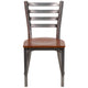 Cherry Wood Seat/Clear Coated Metal Frame |#| Silver Antique Clear Coat Ladder Back Metal Restaurant Chair-Cherry Wood Seat