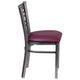 Burgundy Vinyl Seat/Clear Coated Metal Frame |#| Clear Coated inchXinch Back Metal Restaurant Chair - Burgundy Vinyl Seat